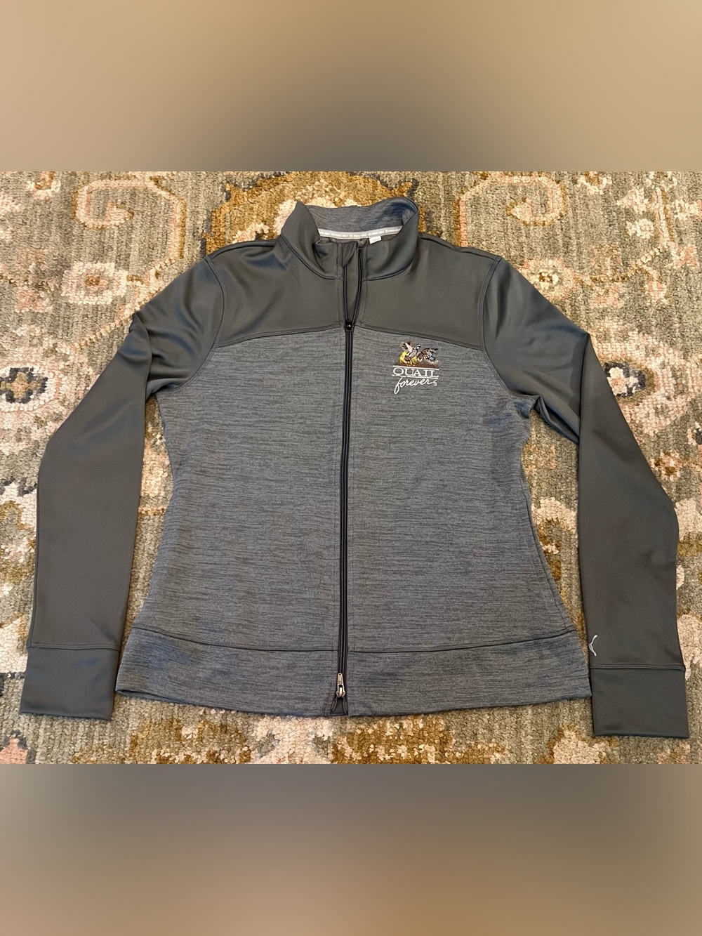 Quail Forever Puma 1/4 Zip Pullover Women’s Size XL Color Grey
